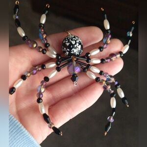 🕸️ The Nebula Weaver ✨ Galactic Gothic Beaded Spider Pendant